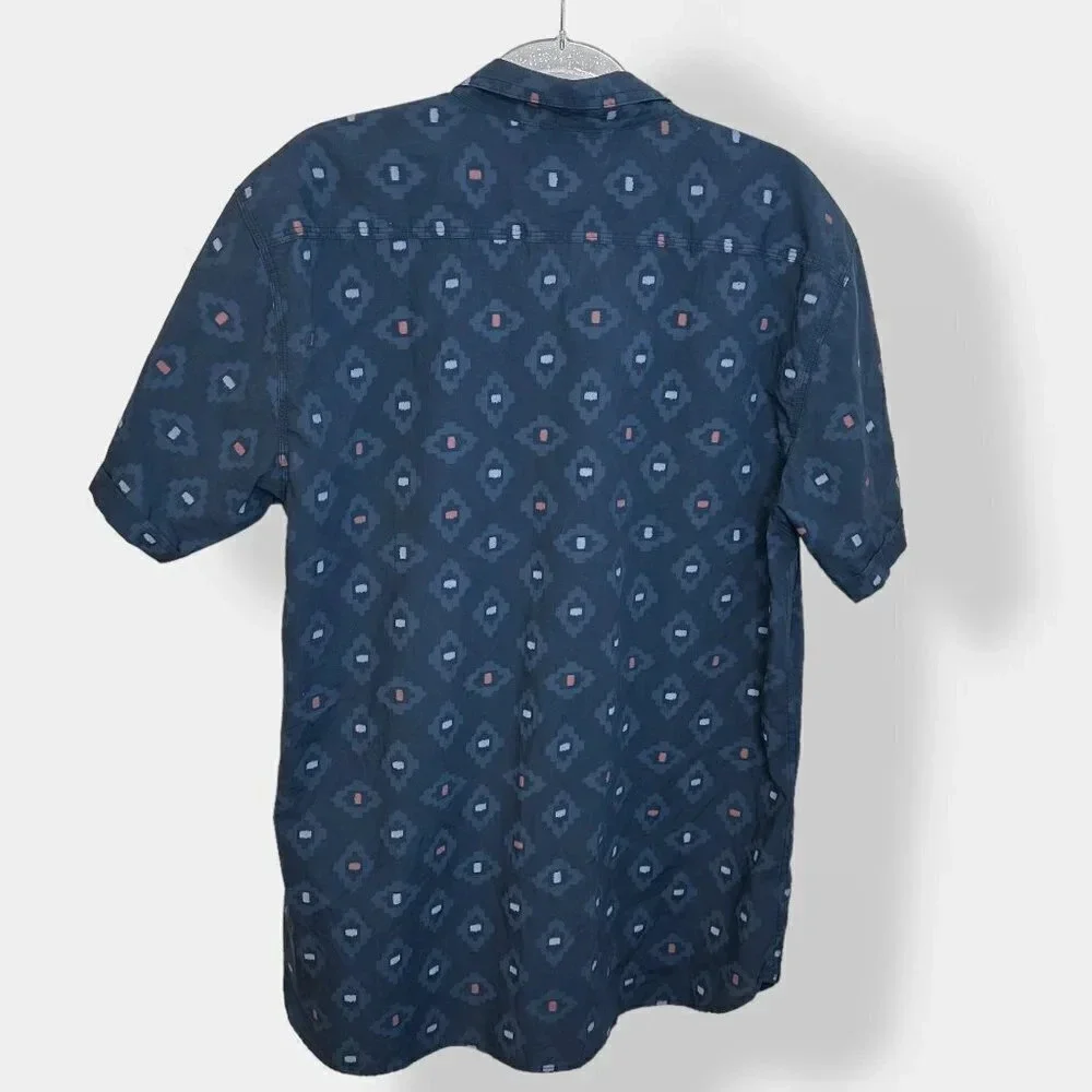 Levi's Blue Geometric Print Short Sleeve‎ Button Up